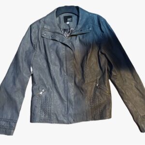 Kut from the Kloth Gray Faux Leather Jacket